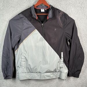 FILA Golf Windbreaker XL Color Block Sport Half Zip‎ Pullover Long Sleeve Jacket